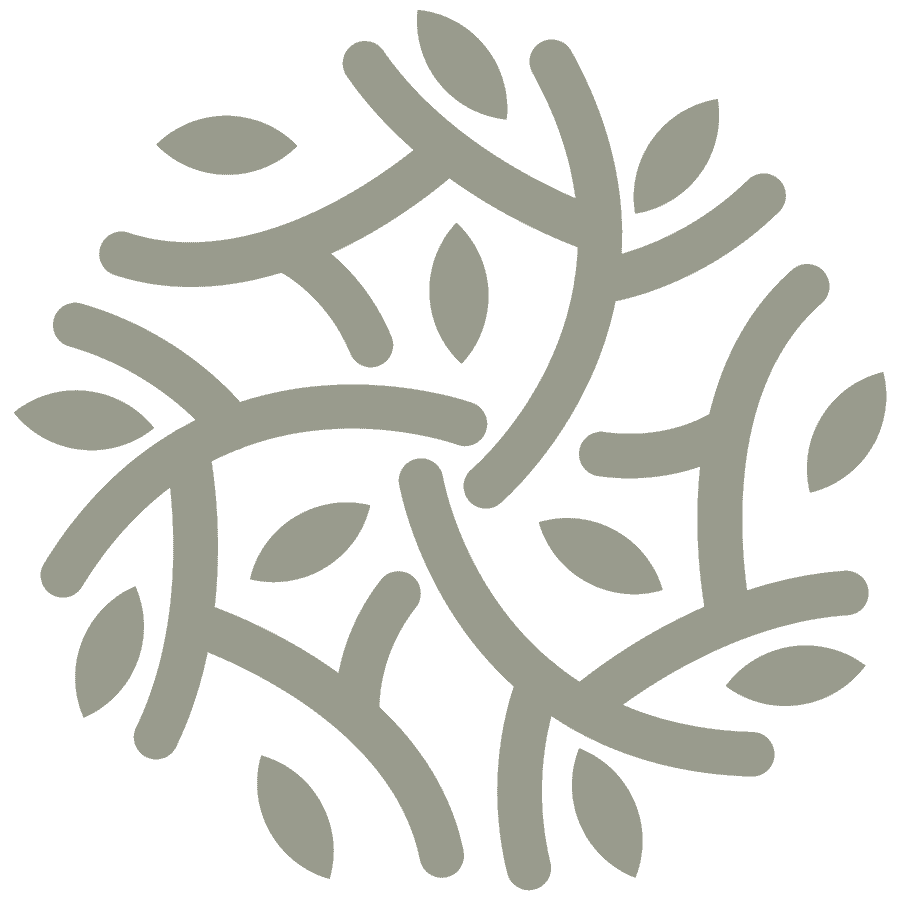 An image of a circle with leaves in it.